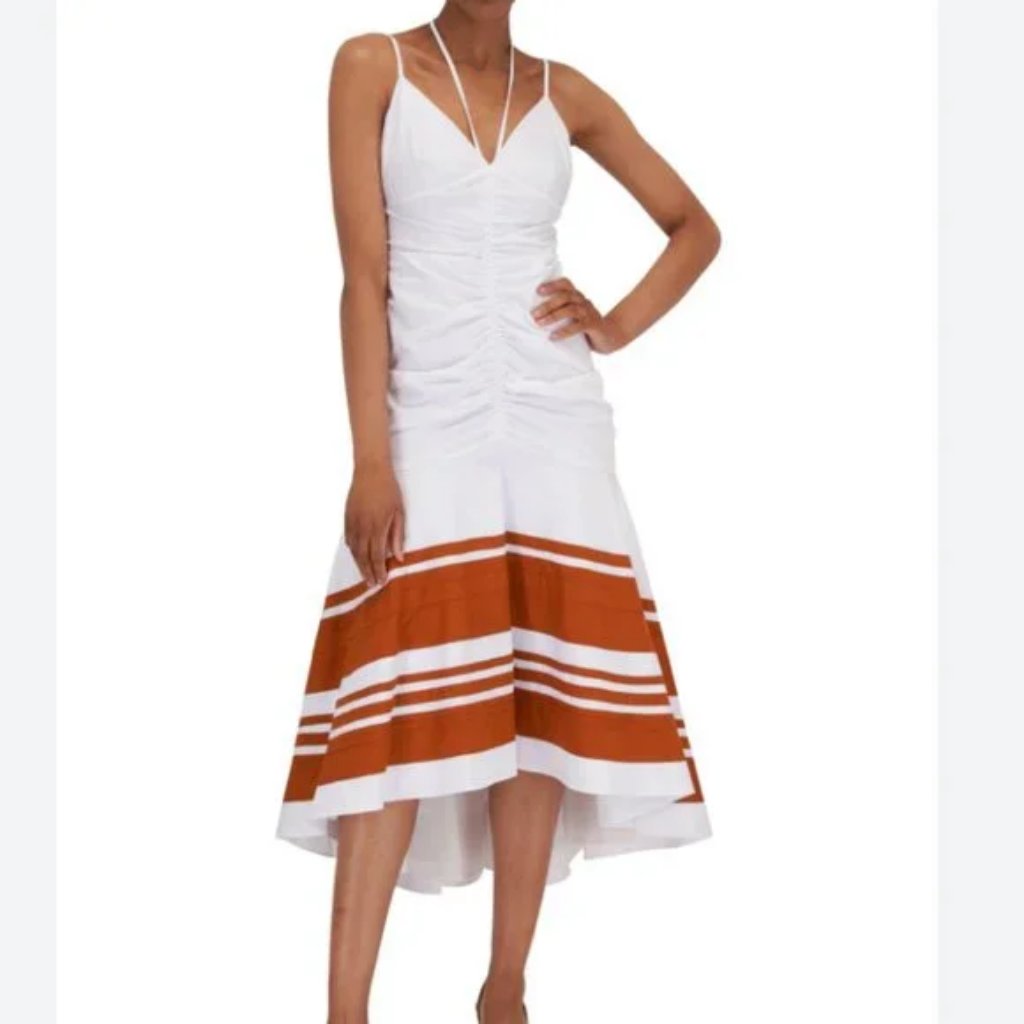 Veronica Beard "Fitz" Poplin Midi Dress
